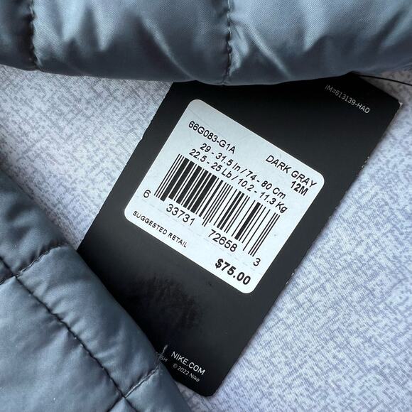 Boys Nike Full Zip Puffer Jacket Size 12 Months - Picture 4 of 4